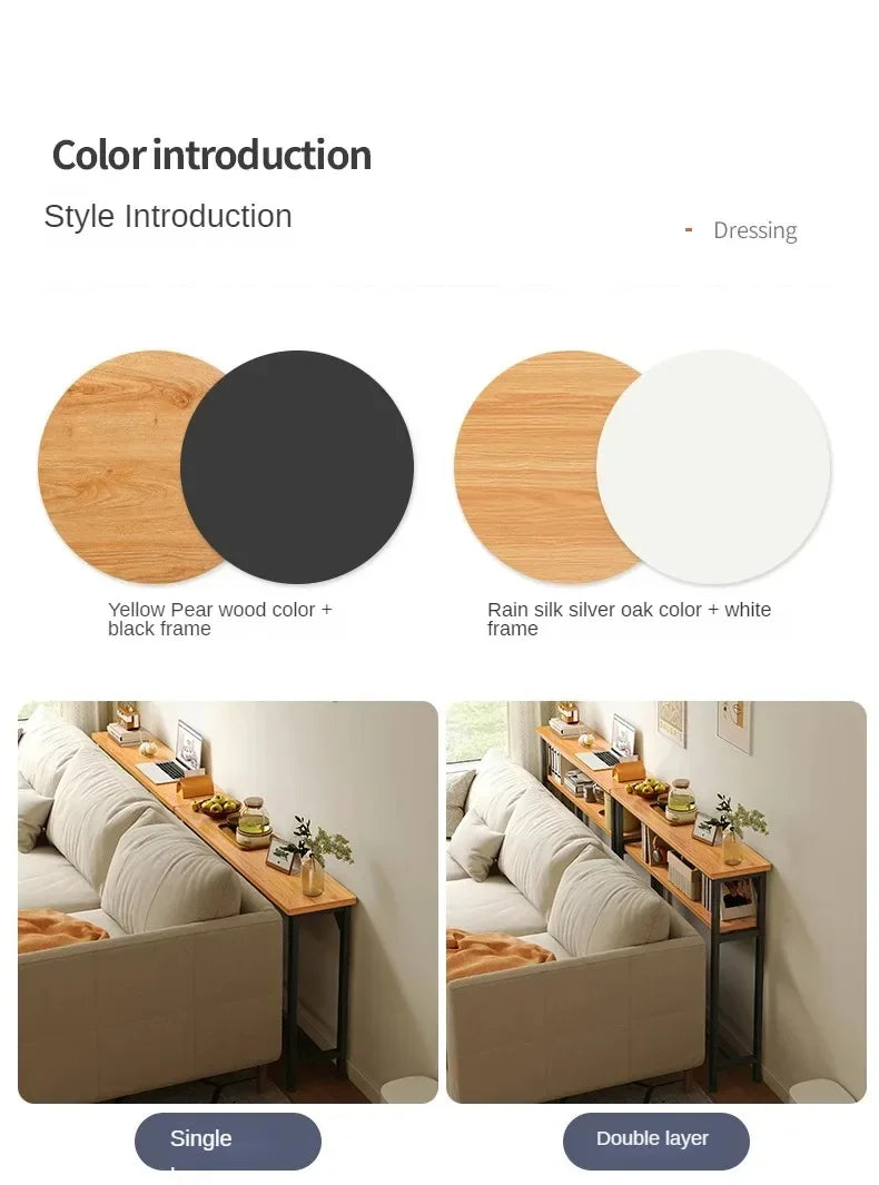 Slim Console Table – Behind Sofa Storage Shelf