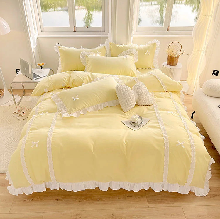 Ruffle Ribbon Bedding Set