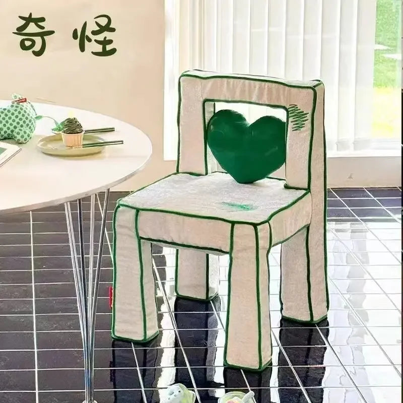 Heart Cushion Fabric Chair Set – Playful Pop Design