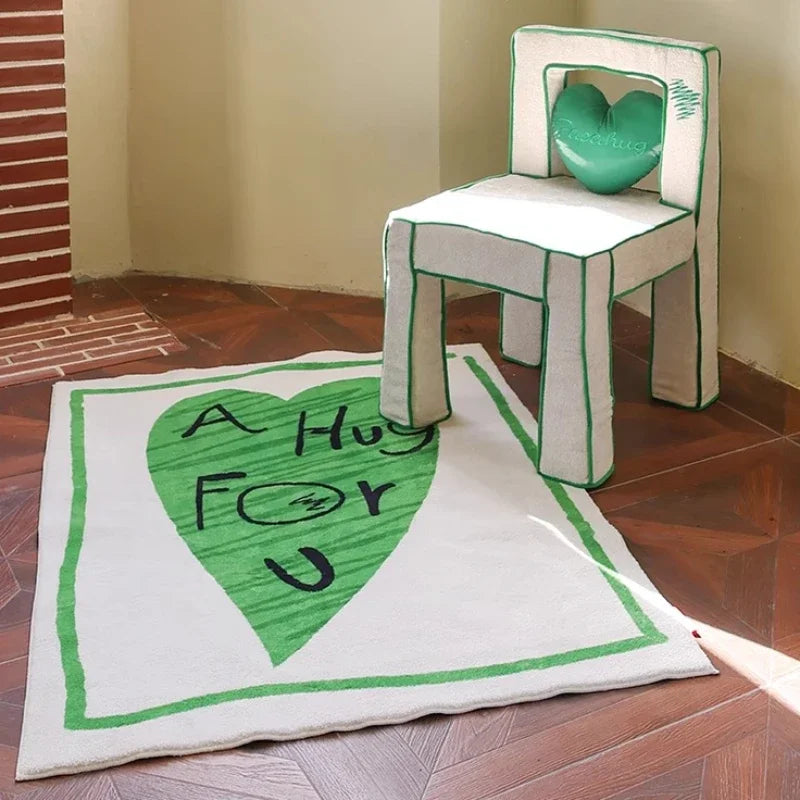 A Hug For You Heart Rug – Playful Graphic Floor Mat