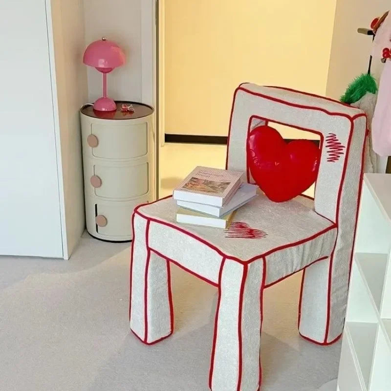 Heart Cushion Fabric Chair Set – Playful Pop Design