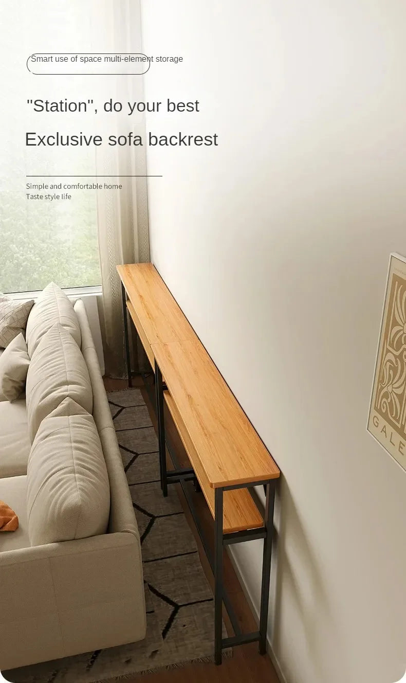 Slim Console Table – Behind Sofa Storage Shelf