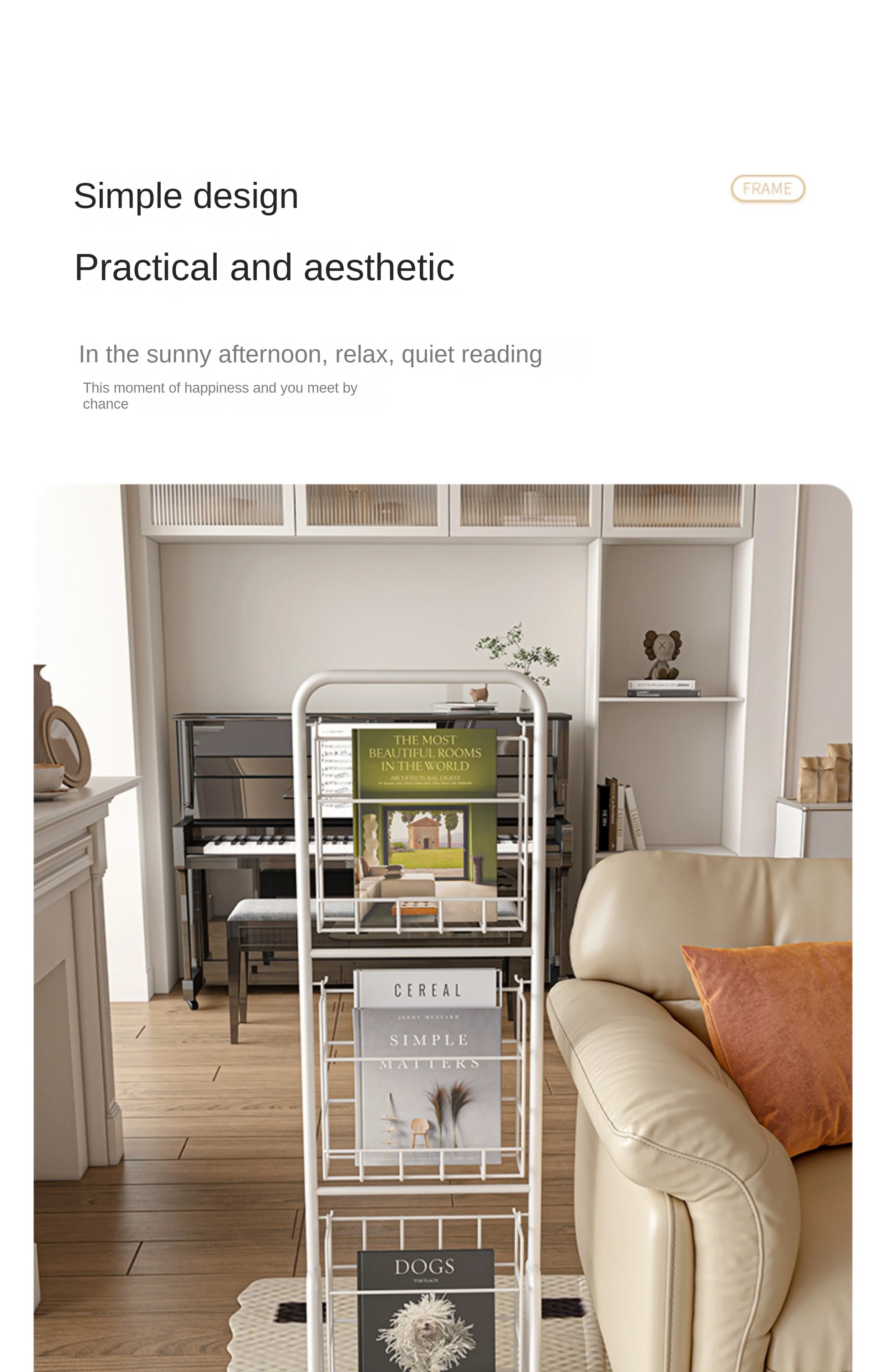 Iron Wall-Leaning Magazine Rack – Minimalist Vertical Bookshelf