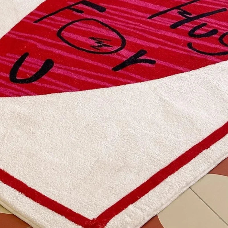 A Hug For You Heart Rug – Playful Graphic Floor Mat