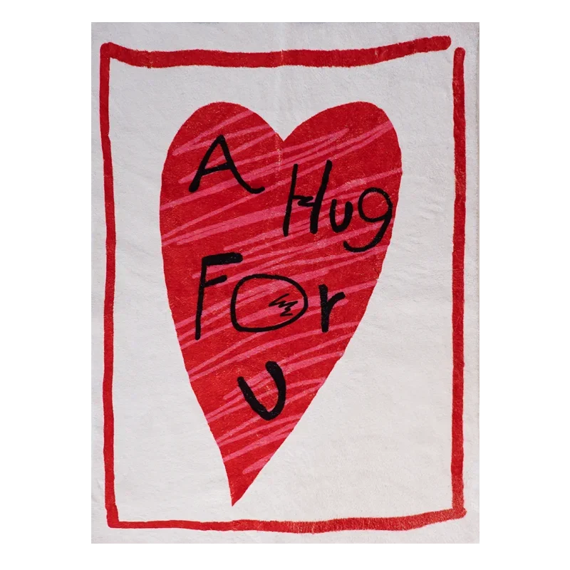 A Hug For You Heart Rug – Playful Graphic Floor Mat