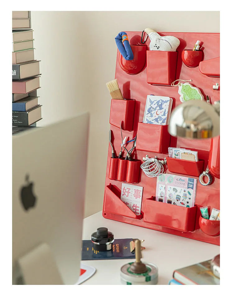 Color Pop Wall Organizer – Multi-Compartment ABS Storage Rack