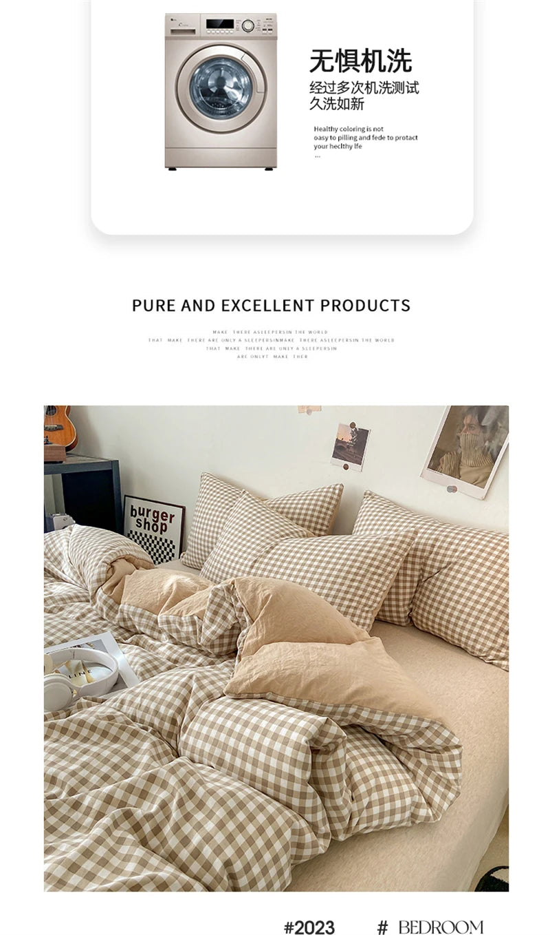Modern Gingham Bedding Set