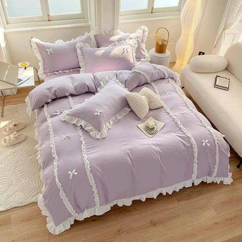 Ruffle Ribbon Bedding Set