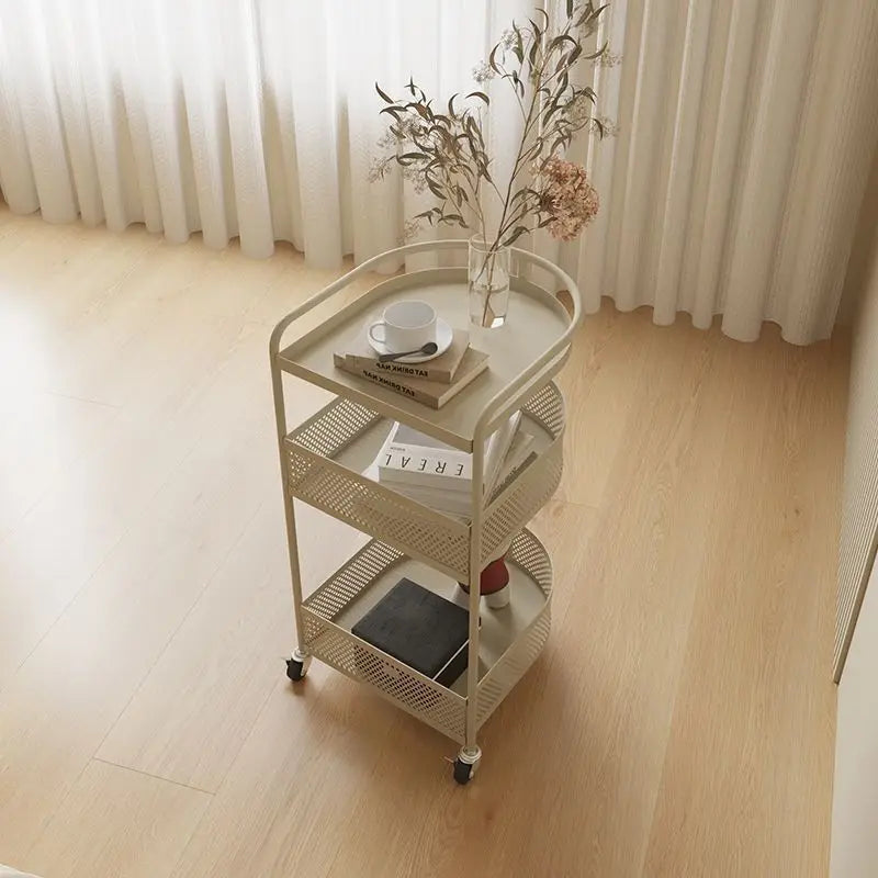 3-Tier Metal Utility Cart – Minimalist Rolling Storage Trolley