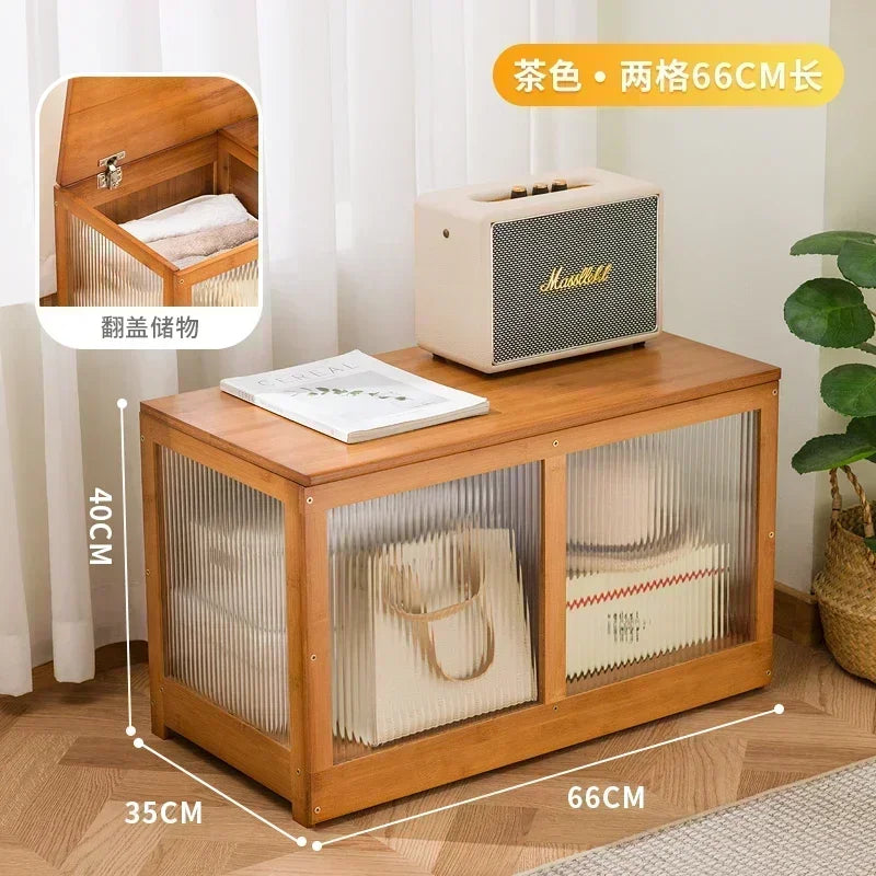 Flip-Top Wooden Storage Bench – Minimalist Entryway Organizer