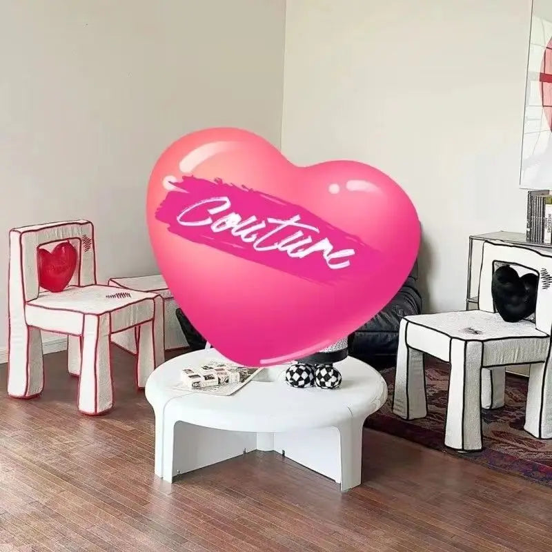 Heart Cushion Fabric Chair Set – Playful Pop Design