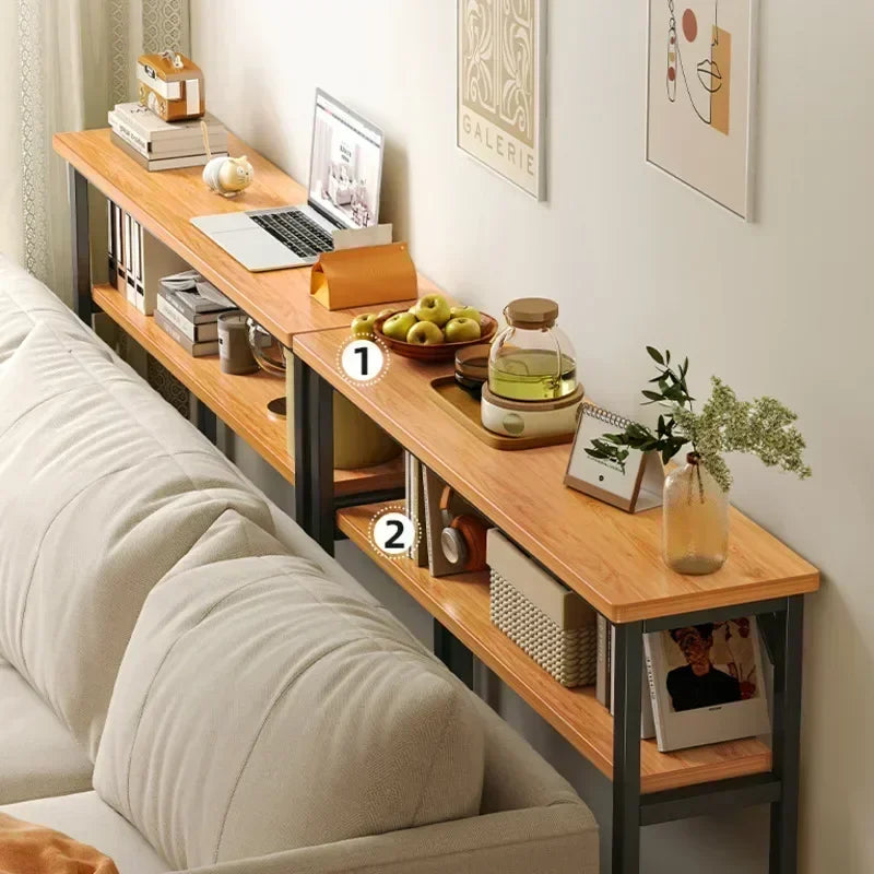 Slim Console Table – Behind Sofa Storage Shelf