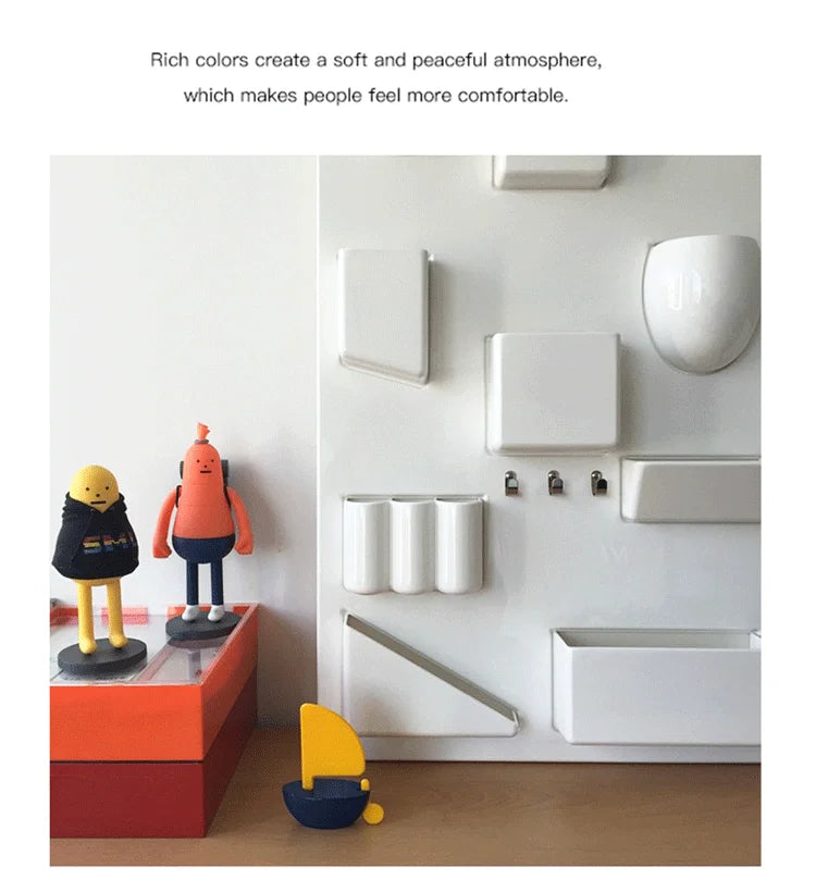 Color Pop Wall Organizer – Multi-Compartment ABS Storage Rack