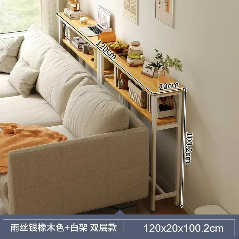Slim Console Table – Behind Sofa Storage Shelf