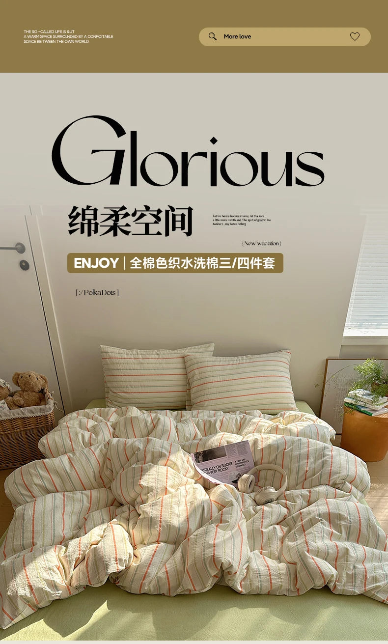Soft Striped Duvet Cover Set