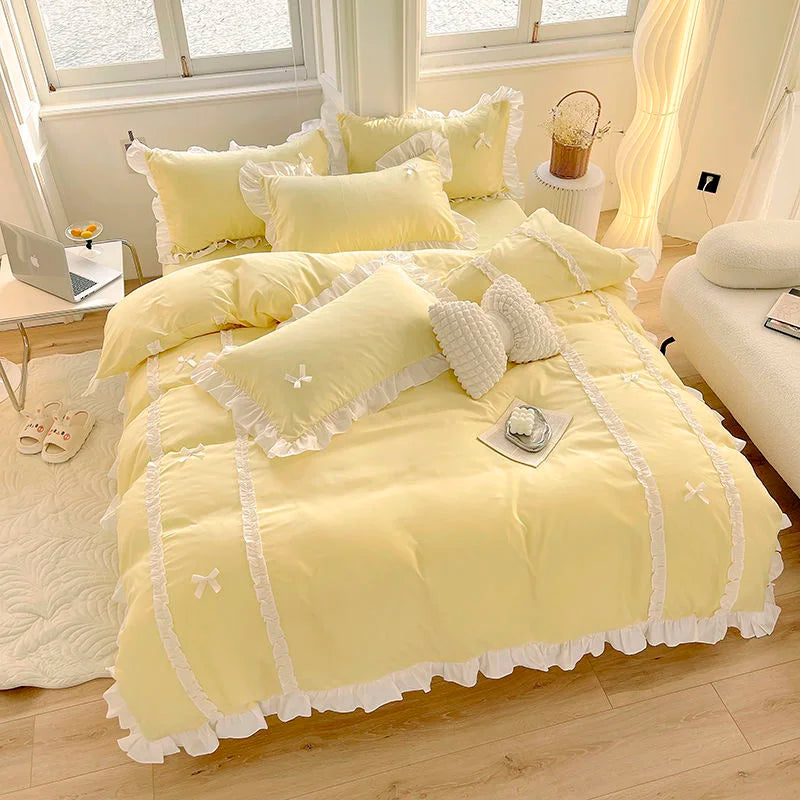 Ruffle Ribbon Bedding Set