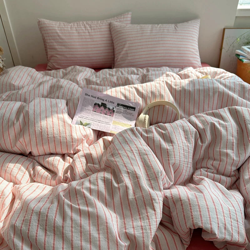 Soft Striped Duvet Cover Set