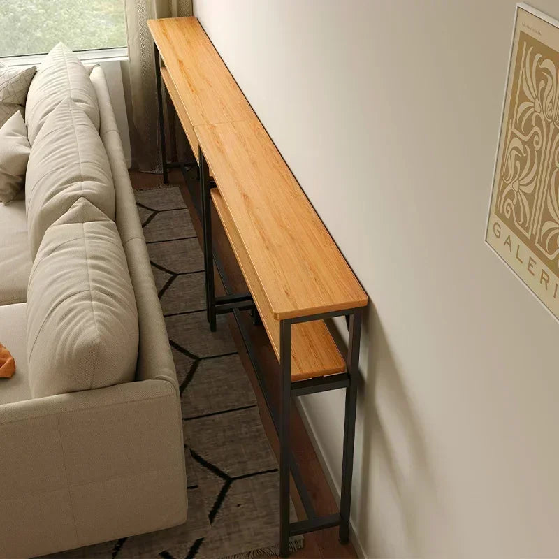 Slim Console Table – Behind Sofa Storage Shelf