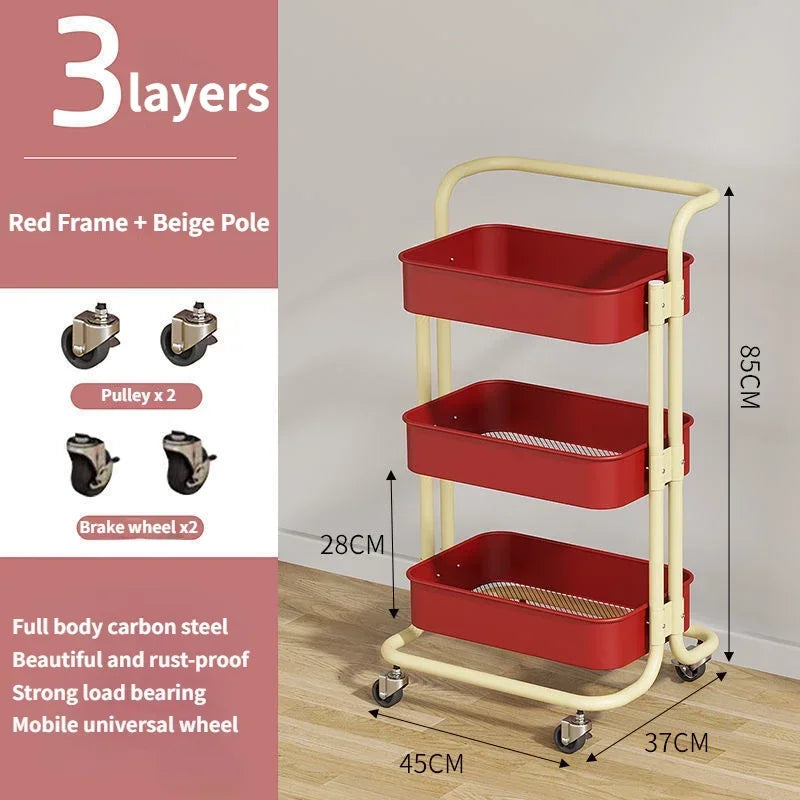 Color Pop 3-Tier Metal Storage Cart