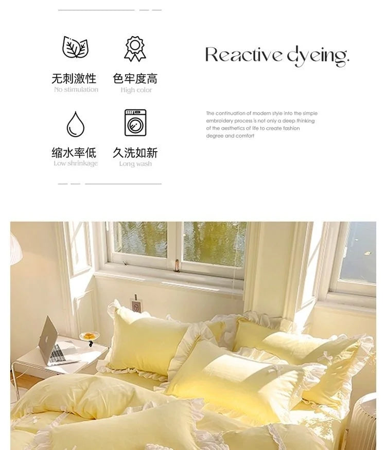 Ruffle Ribbon Bedding Set