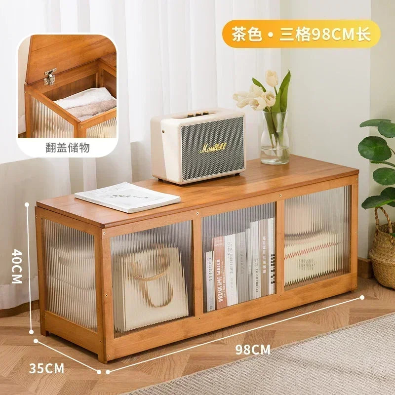 Flip-Top Wooden Storage Bench – Minimalist Entryway Organizer