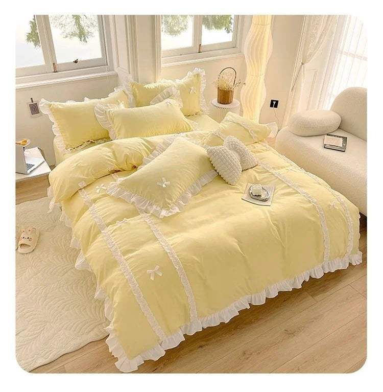Ruffle Ribbon Bedding Set