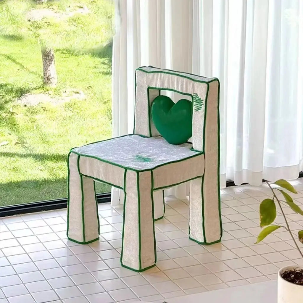 Heart Cushion Fabric Chair Set – Playful Pop Design