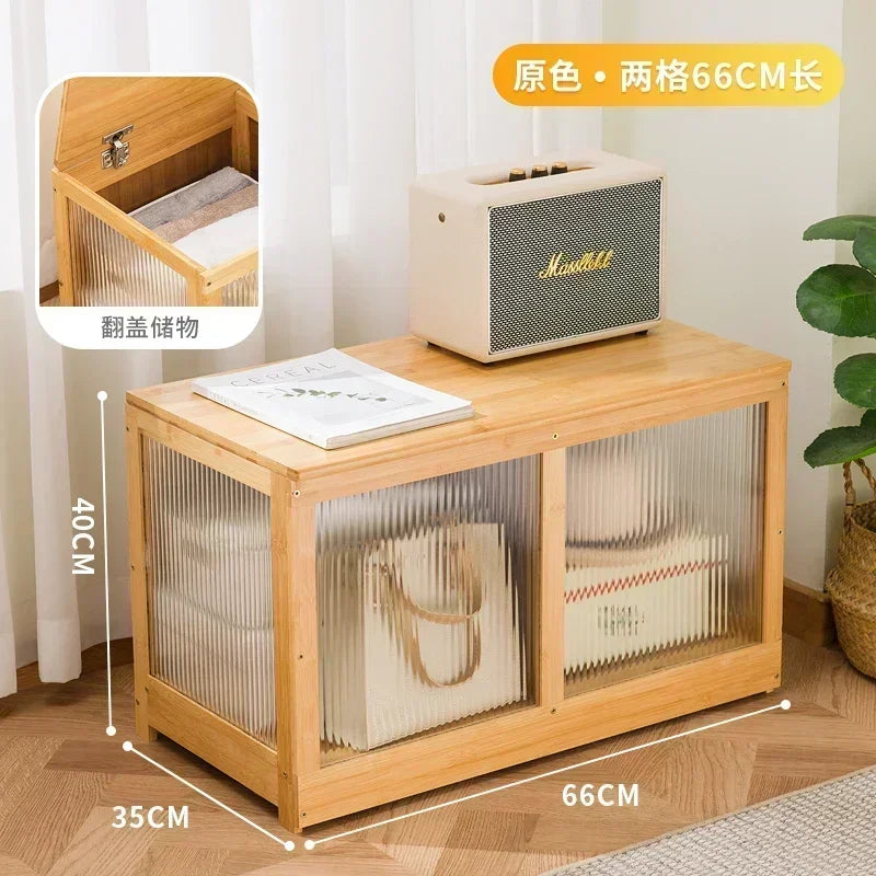 Flip-Top Wooden Storage Bench – Minimalist Entryway Organizer