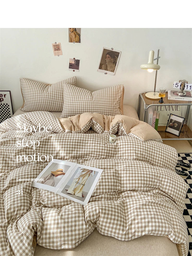 Modern Gingham Bedding Set